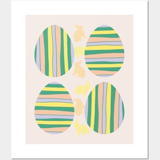 Striped Easter Eggs Posters and Art